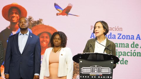 Canciller Luis Gilberto Murillo, vicepresidenta Francia Márquez y ministra de Ambiente Susana Muhamad.