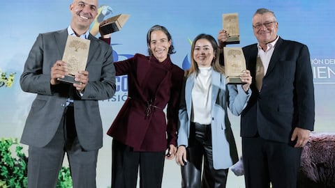 Los ganadores de la noche: Nicolás Vásquez de Takami S.A en la categoría
Grandes empresas, Mariana Sandoval de Terrasos en la categoría Pequeñas y
medianas empresas, Sandra Duarte de la Fundación Cataruben en la categoría
ONG y Carlos Eduardo Bermúdez de ASOCHAINA en la categoría Asociaciones
comunitarias.