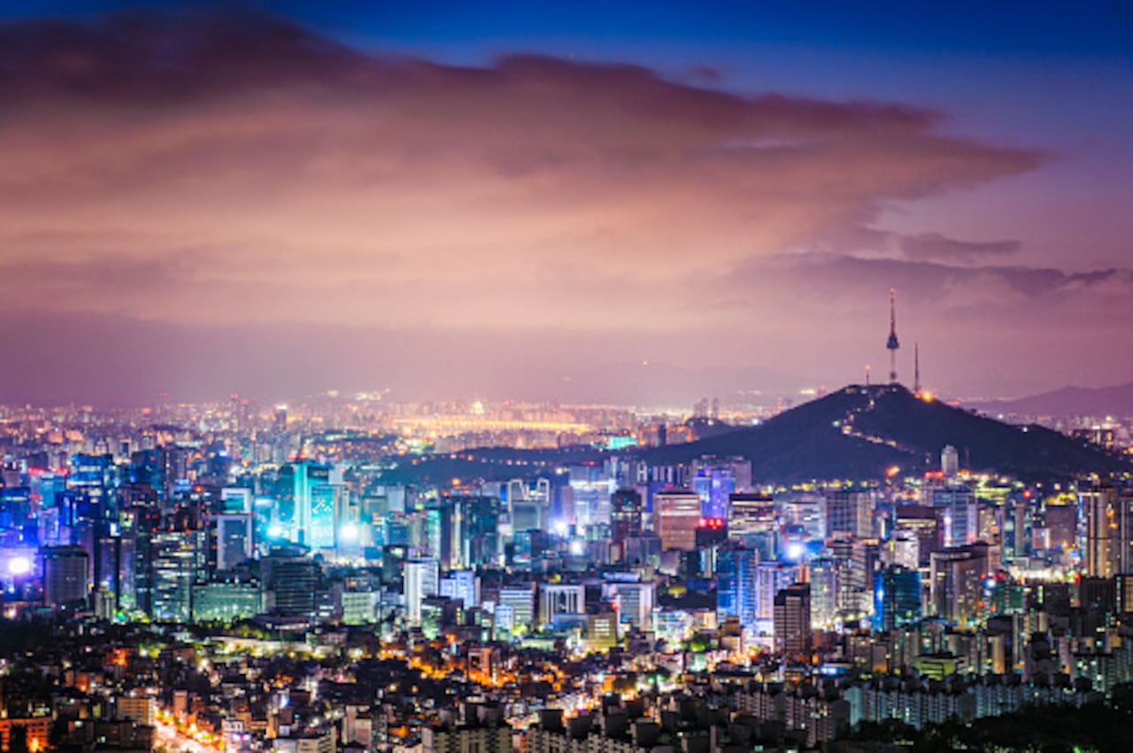 Vista panorámica de Seúl, Corea del Sur.