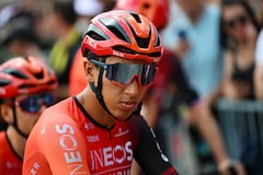 TROYES, FRANCE - JULY 07: Egan Bernal of Colombia and Team INEOS Grenadiers prior to the 111th Tour de France 2024, Stage 9 a 199km stage from Troyes to Troyes / #UCIWT / on July 07, 2024 in Troyes, France. (Photo by Dario Belingheri/Getty Images)