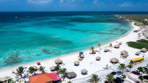 Aerial of Arashi Beach, Aruba