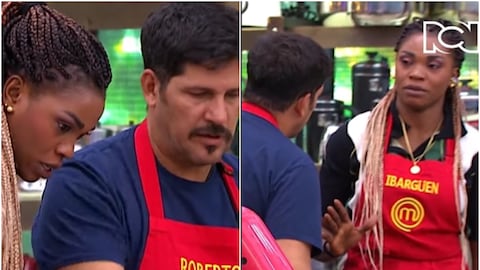 Caterine Ibargüen y Roberto Cano tuvieron una fuerte discusión en medio de una prueba de grupos en MasterChef Celebrity.